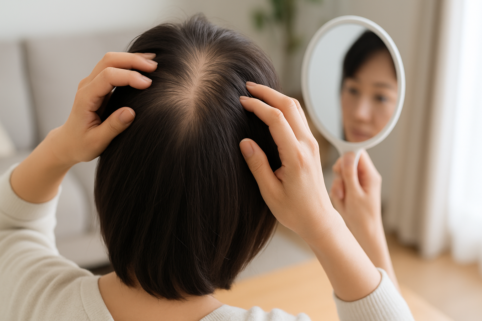 SOKOKARA結崎院 - びまん性脱毛症で分け目のボリュームが気になる女性のイメージ
